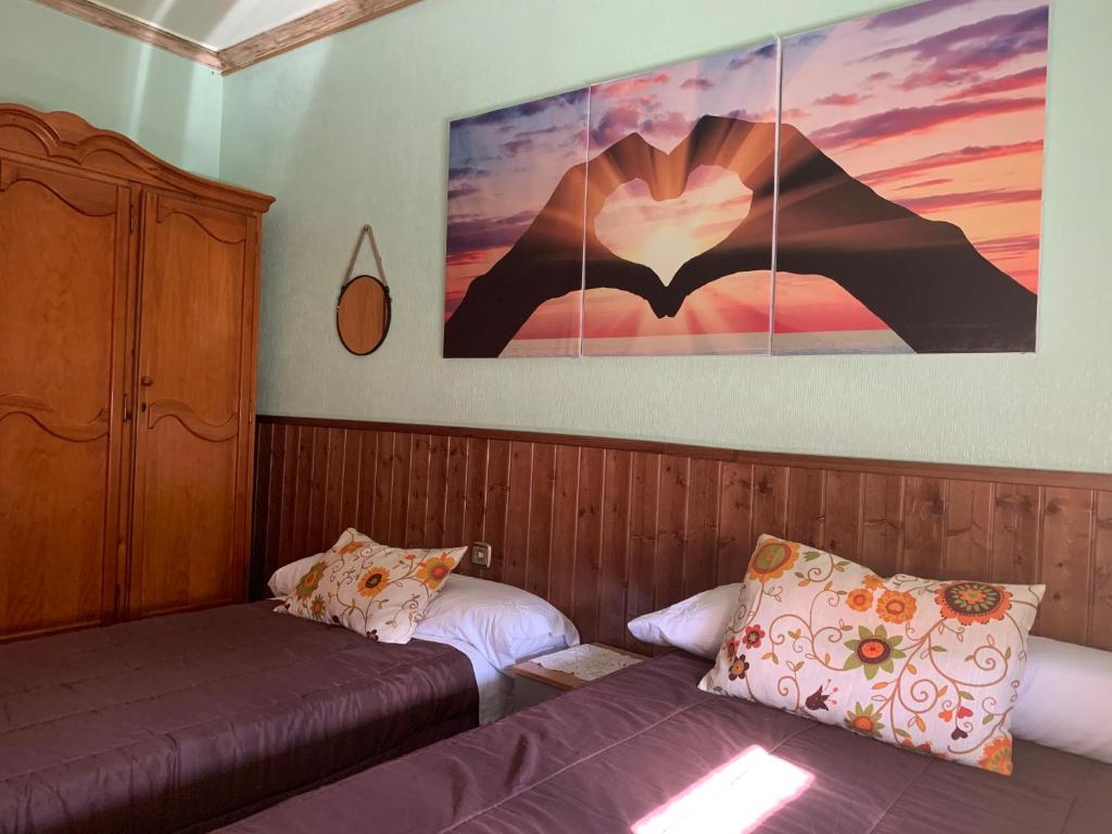 Posteľ alebo postele v izbe v ubytovaní Apartamento rural FRAGARIA