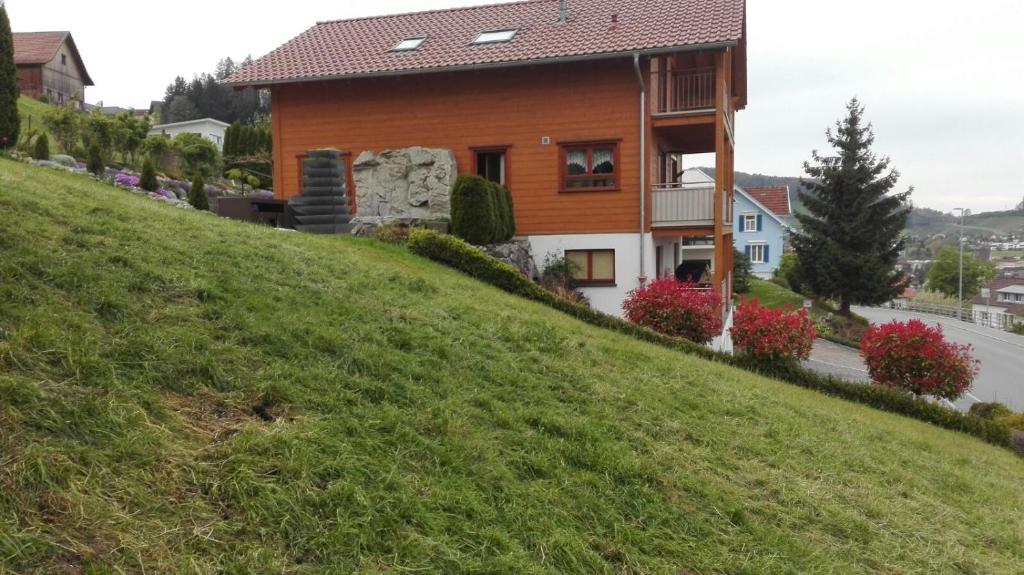 una casa en la cima de una colina en Studio Seeblick, en Rheineck