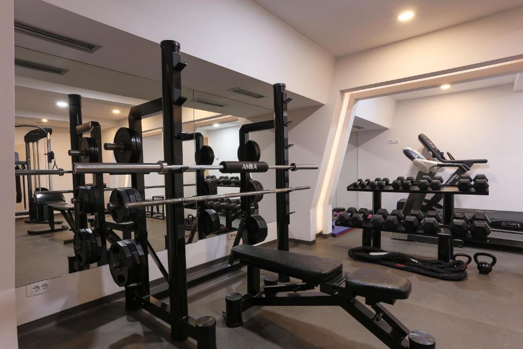Fitness centrum a/nebo fitness zařízení v ubytování Hotel MIR