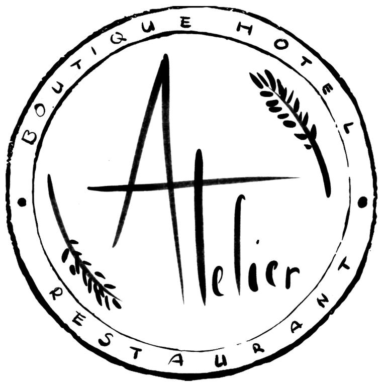 a black and white illustration of a circle with a fullerer at Atelier Boutique Hotel in Shkodër