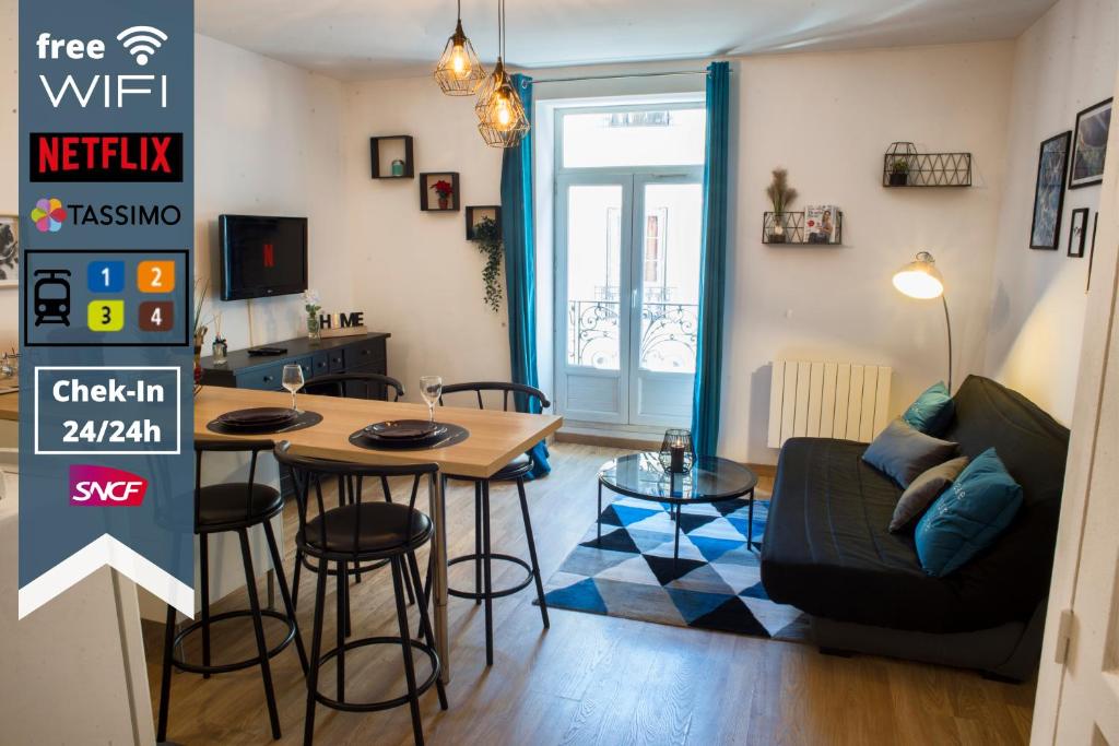 CentreVille: T2 Chaleureux et Cozy/ChekIn 24-24h