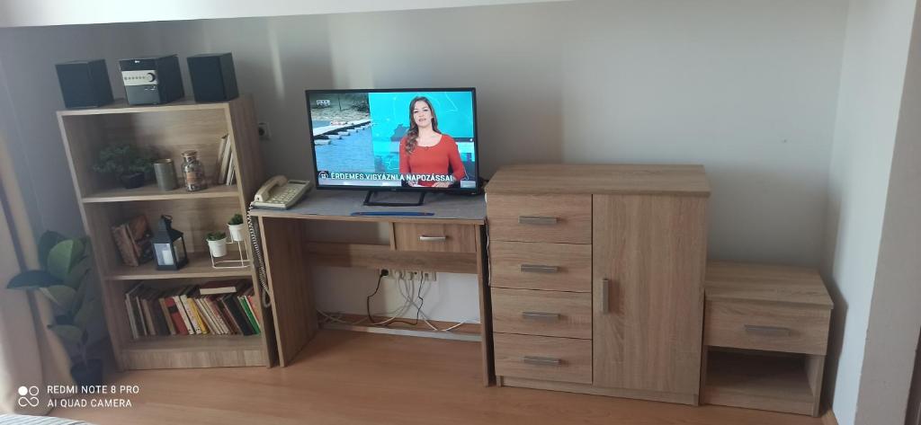 Televízia a/alebo spoločenská miestnosť v ubytovaní Sunshine 208 apartman