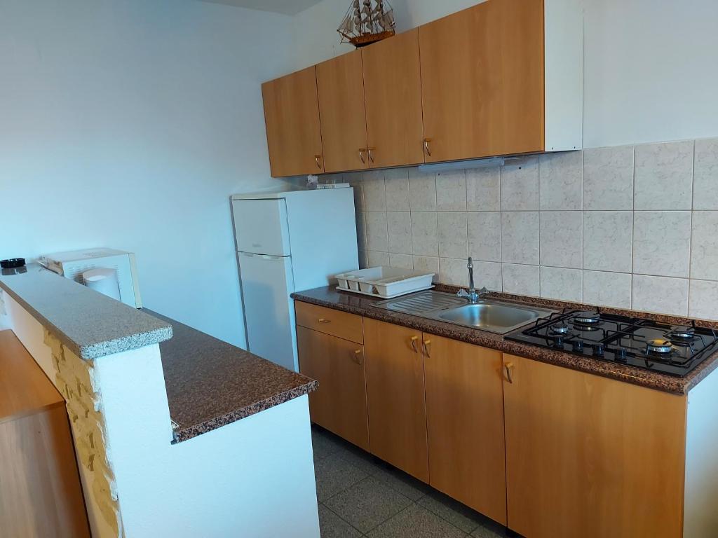 Kuchyň nebo kuchyňský kout v ubytování Apartmani Tatjana