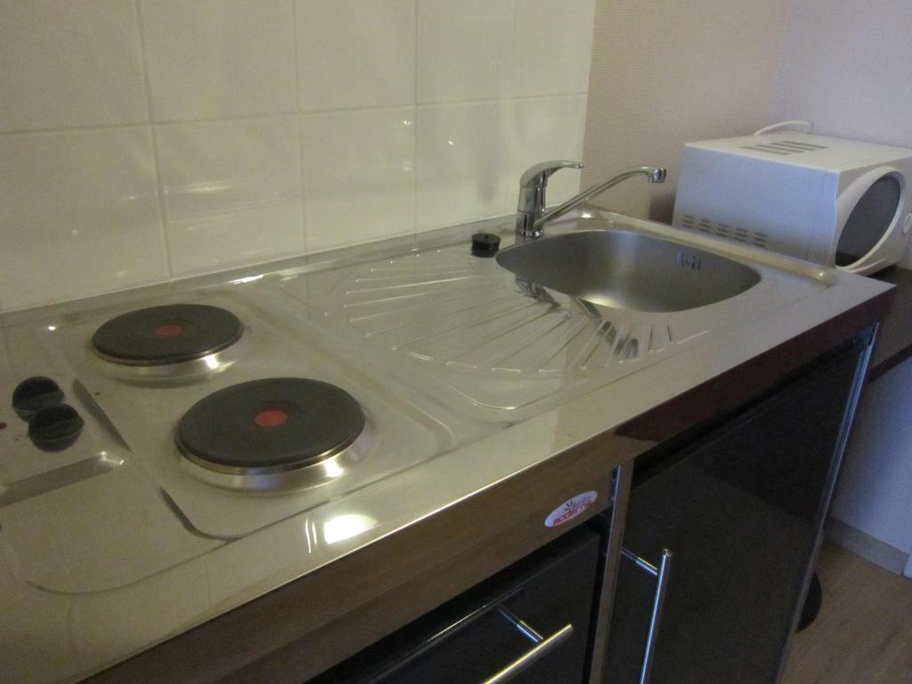 Kuchyň nebo kuchyňský kout v ubytování Appartement Studio VILLA DES MARAIS 1 à 2 personnes proche du Lac de GrandLieu