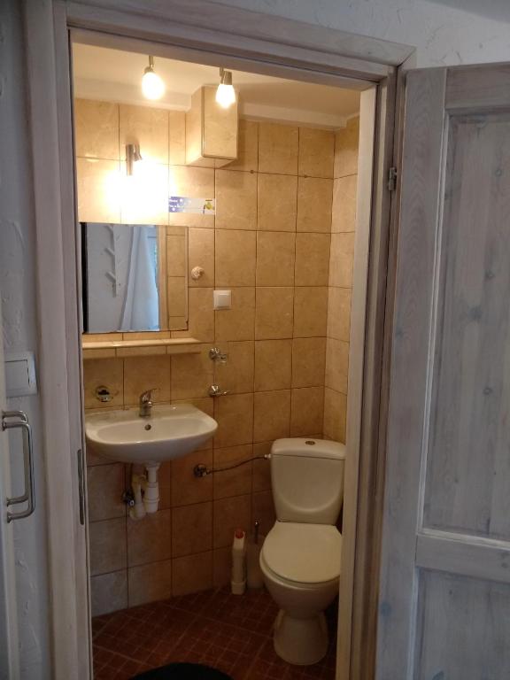 Koupelna v ubytování Pokoje Bumerang