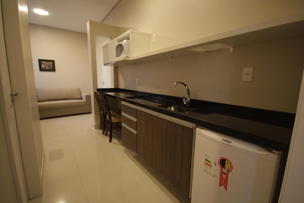 Kuchyň nebo kuchyňský kout v ubytování Hotel Emacite Flex