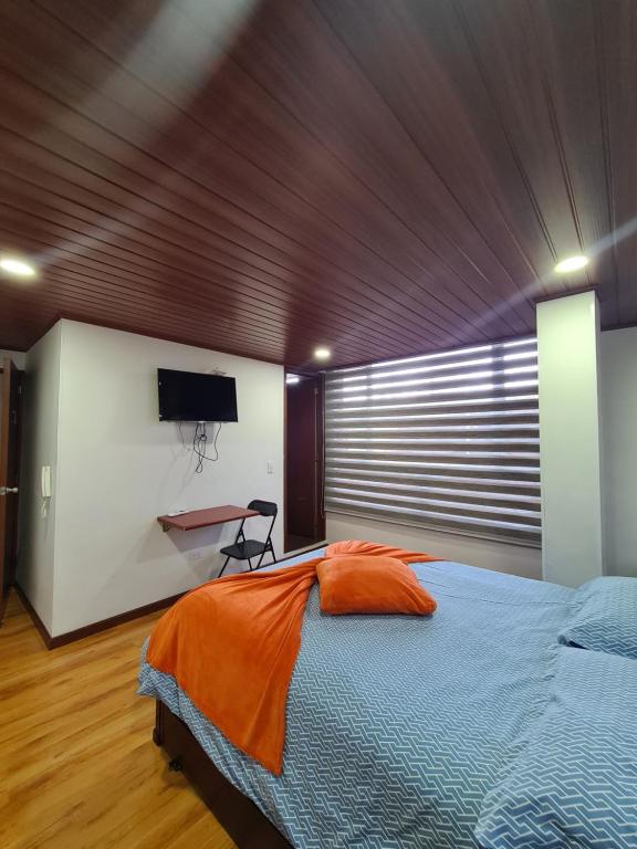 TV a/nebo společenská místnost v ubytování Hotel Casa Huesped Kiwi