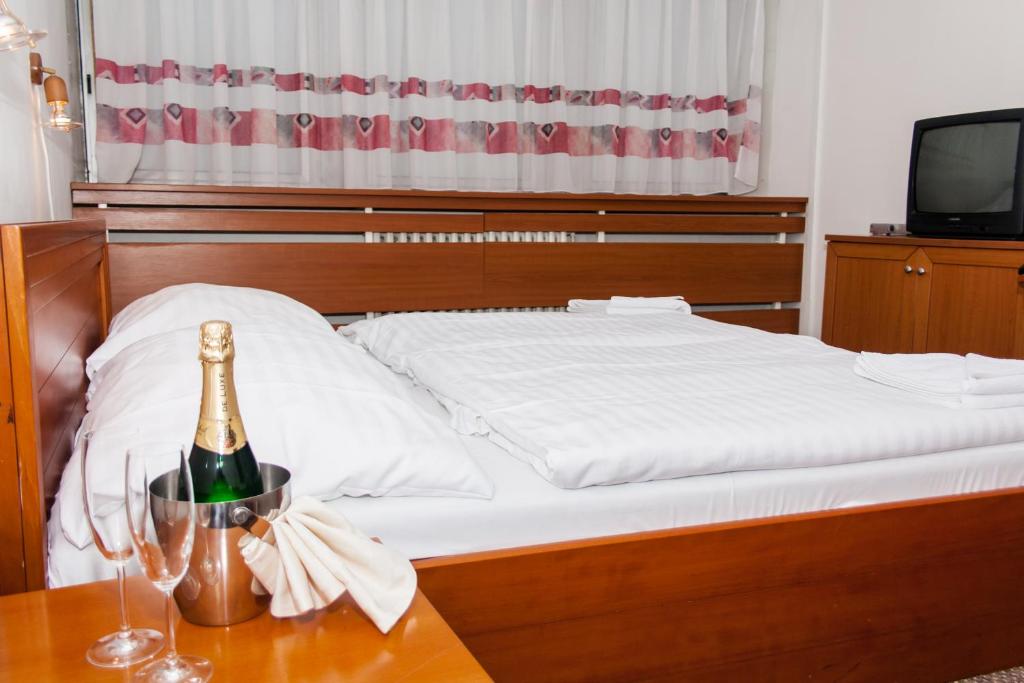 Postel nebo postele na pokoji v ubytování Hotel Druzba