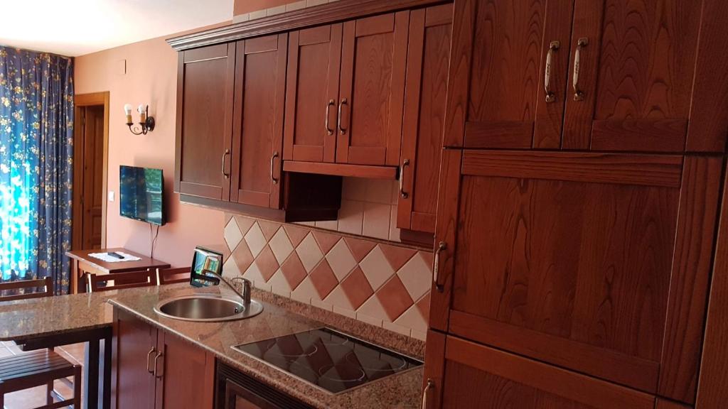 Kuchyň nebo kuchyňský kout v ubytování Apartamentos La Corona - Cabrales