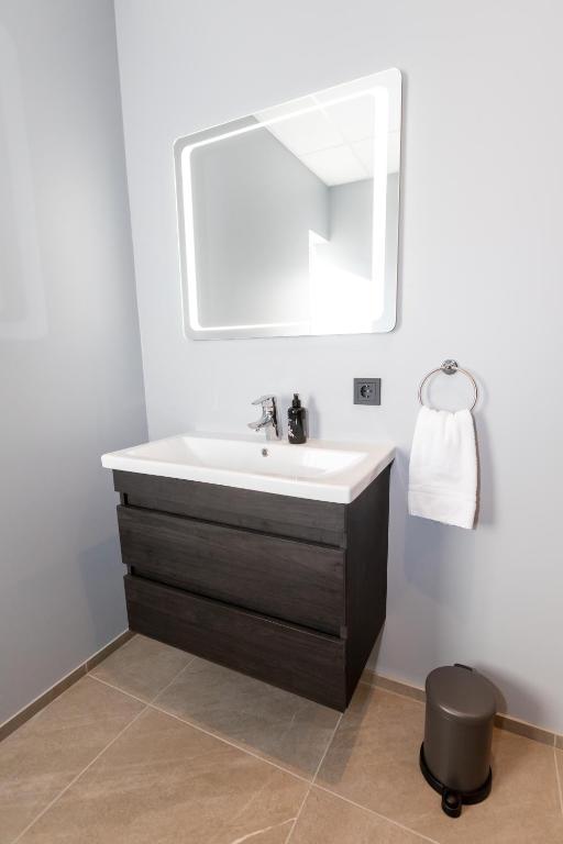 Koupelna v ubytování Akureyri Lux Apartments with hot tub access