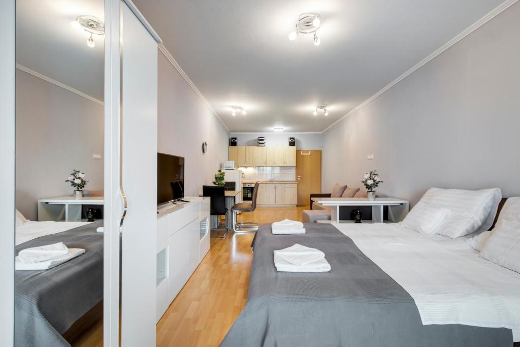 A kitchen or kitchenette at Fonyód Beach Apartment