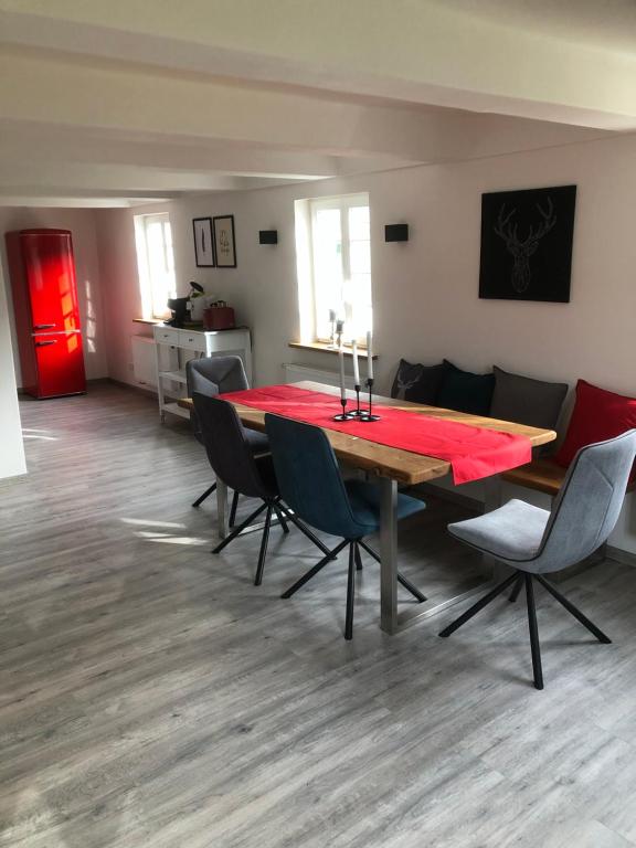 Posezení v ubytování Ferienwohnung Waldblick