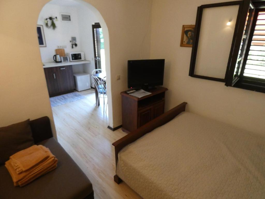 Televízia a/alebo spoločenská miestnosť v ubytovaní The Boys Apartman