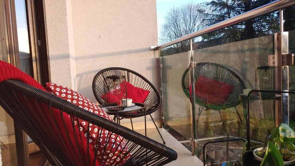 Balkón nebo terasa v ubytování Apartamenty Czerwone Maki Wisła