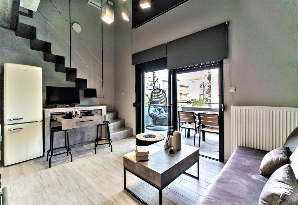 Kuchyň nebo kuchyňský kout v ubytování Salina Premium Residences Volos
