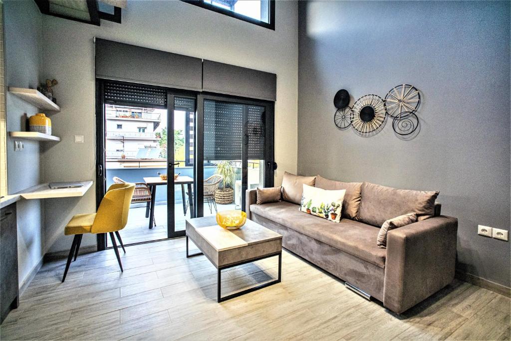 Posezení v ubytování Salina Premium Residences Volos