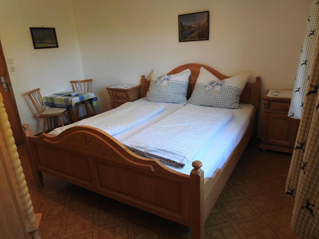 Postel nebo postele na pokoji v ubytování Zauneralm