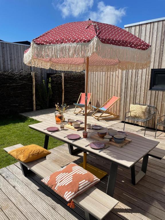 Posezení v ubytování WAD NOU Terschelling heerlijk duurzaam chalet!