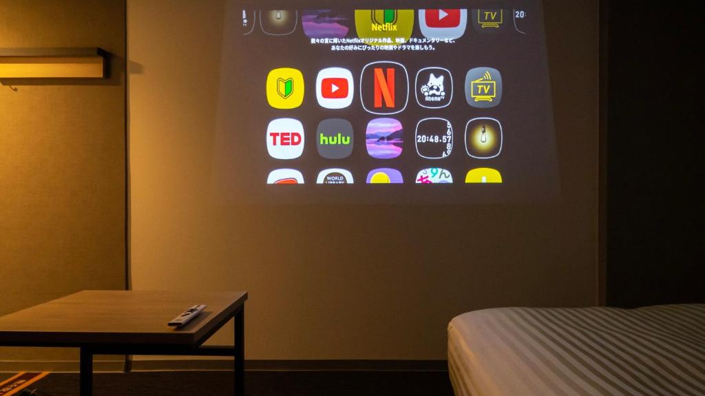 TV a/nebo společenská místnost v ubytování Super Hotel Kanku Kumatoriekimae