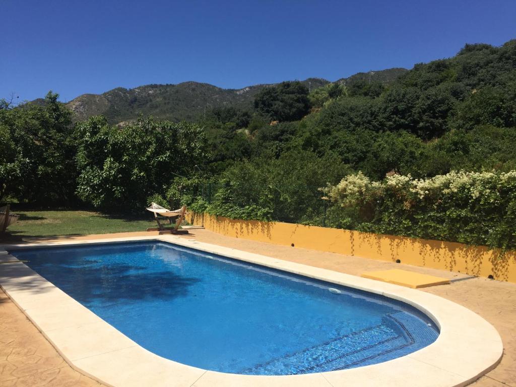 una piscina en medio de un patio en El Capricho de Almadan en Ojén