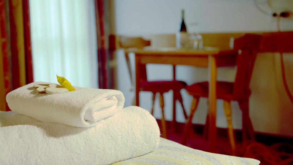 Postel nebo postele na pokoji v ubytování Pension Traube