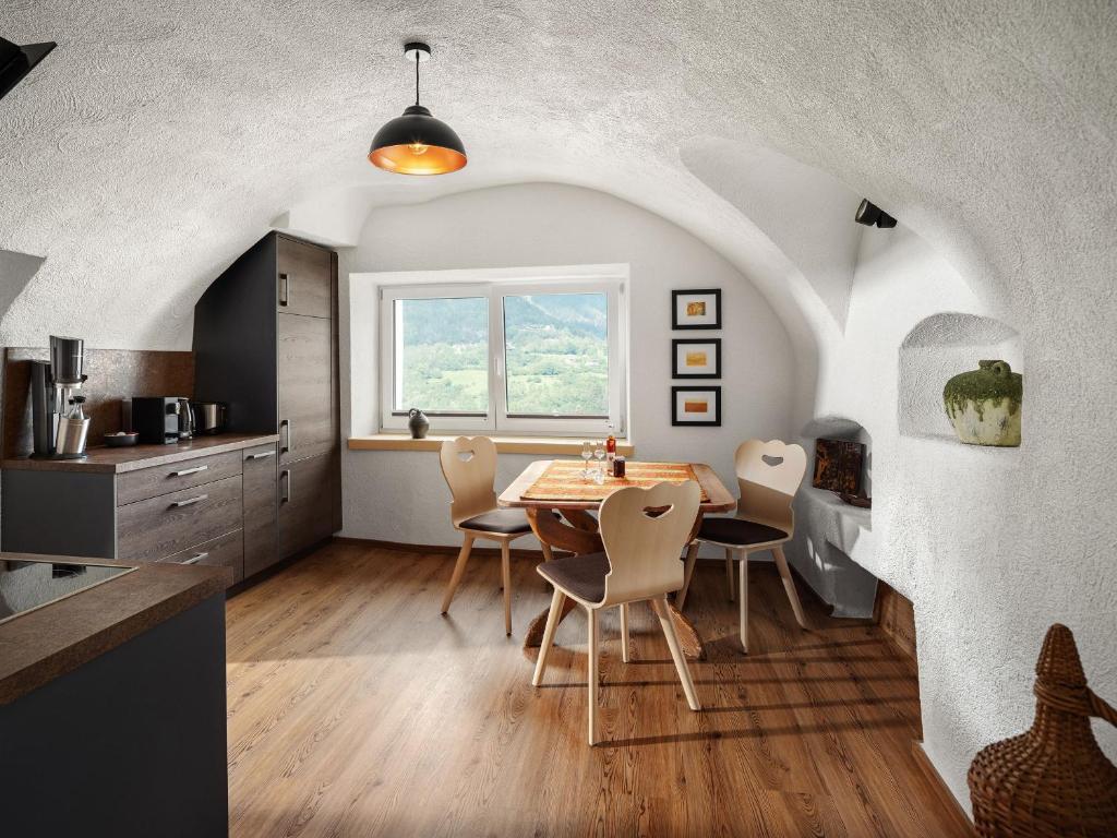 Kuchyň nebo kuchyňský kout v ubytování Schneggnheisl Panoramaappartements
