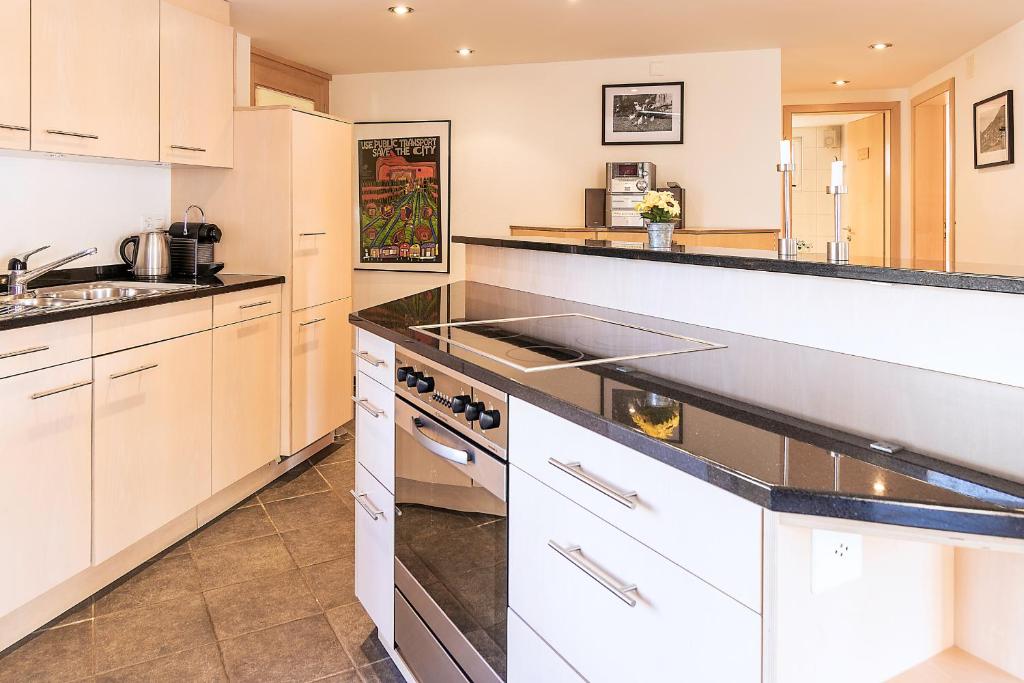 Kuchyň nebo kuchyňský kout v ubytování Chalet Steingärtli 1