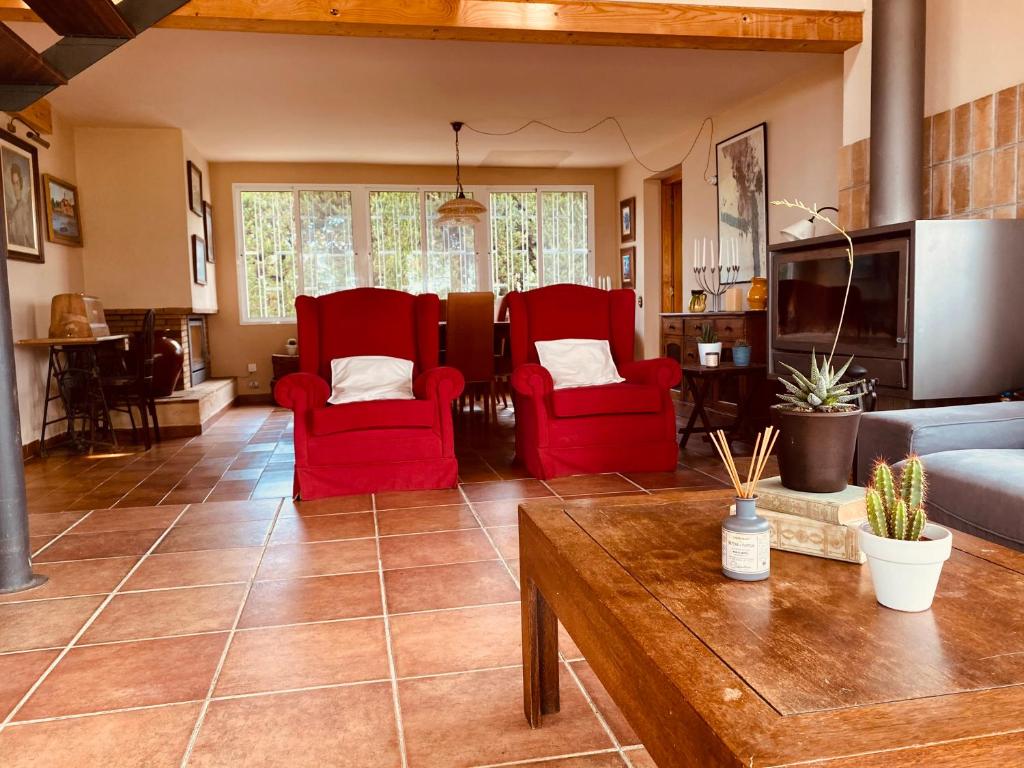 Posezení v ubytování La casa del Riu Vell