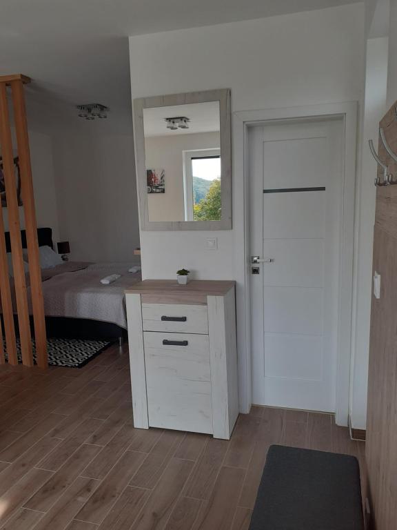 Kuchyňa alebo kuchynka v ubytovaní Rózsadomb apartman