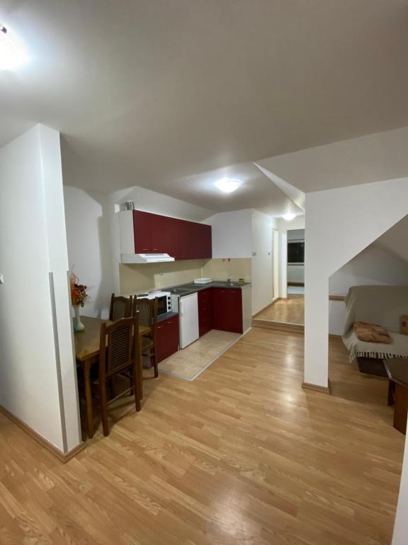 Kuhinja ili čajna kuhinja u objektu Apartmani Djokić sa bazenom