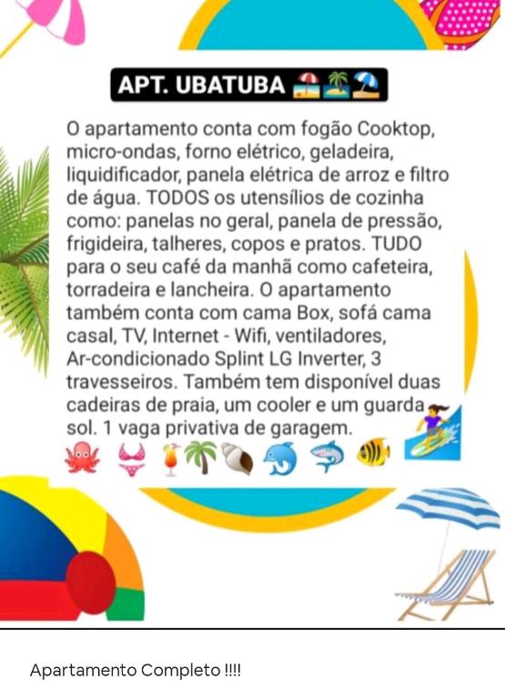  Apartamento Ubatuba - Praia grande - 200m da praia