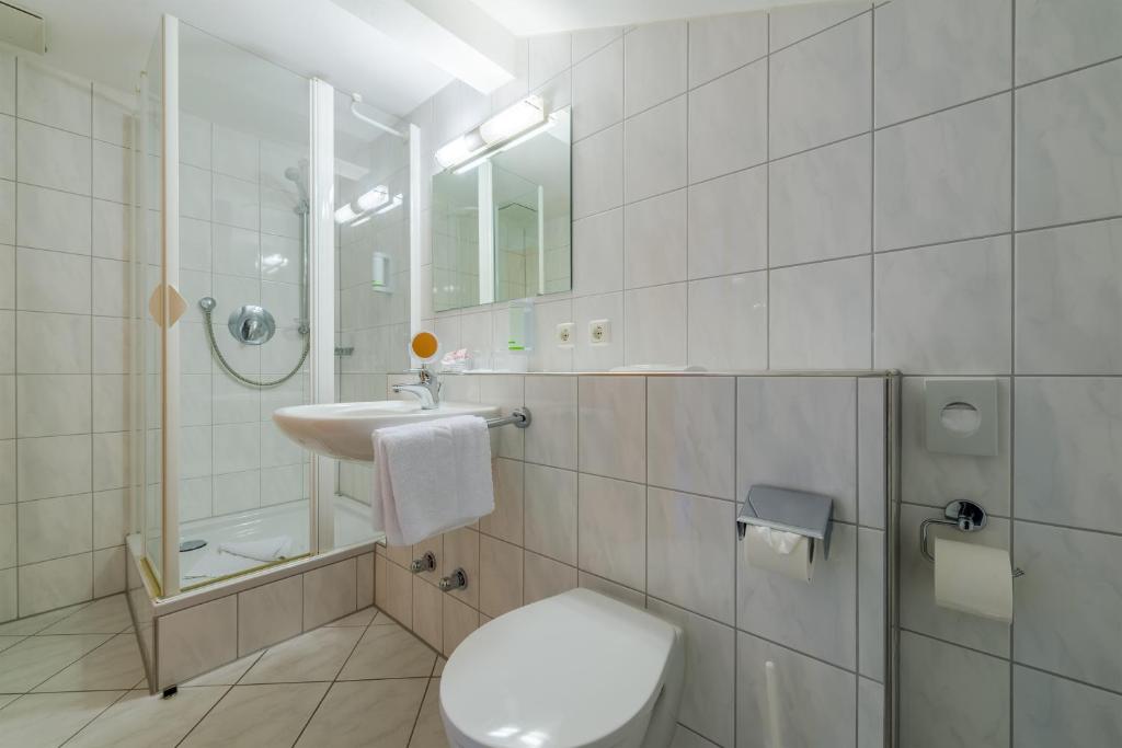 Koupelna v ubytování Hotel Neudeck