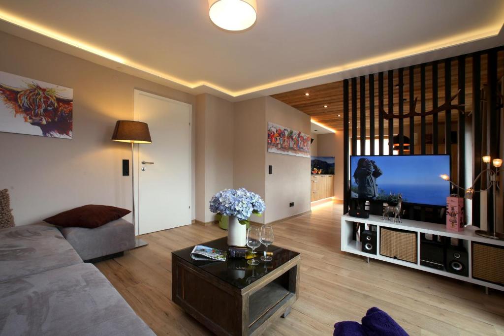 TV a/nebo společenská místnost v ubytování Annika Apartments summer card included