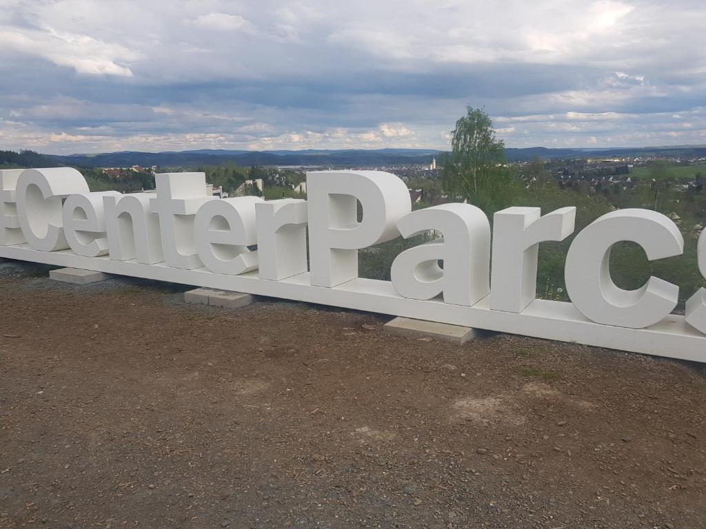 a large sign that reads central park on a hill at Ferienwohnung Parkblick Medebach in Medebach