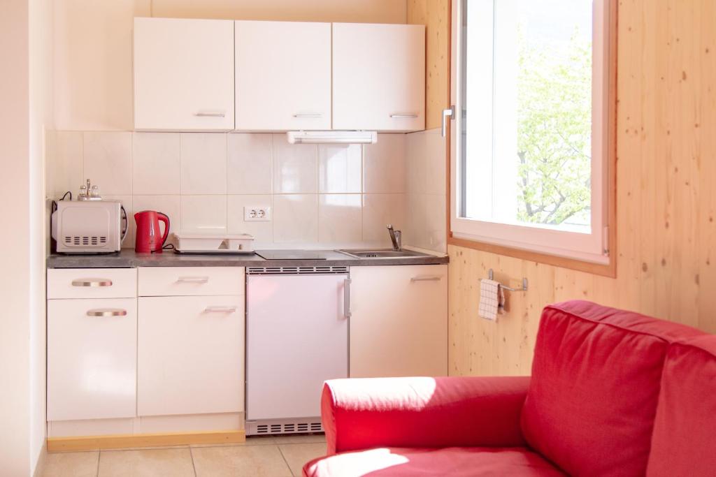 Kuchyň nebo kuchyňský kout v ubytování Pension Linserhof