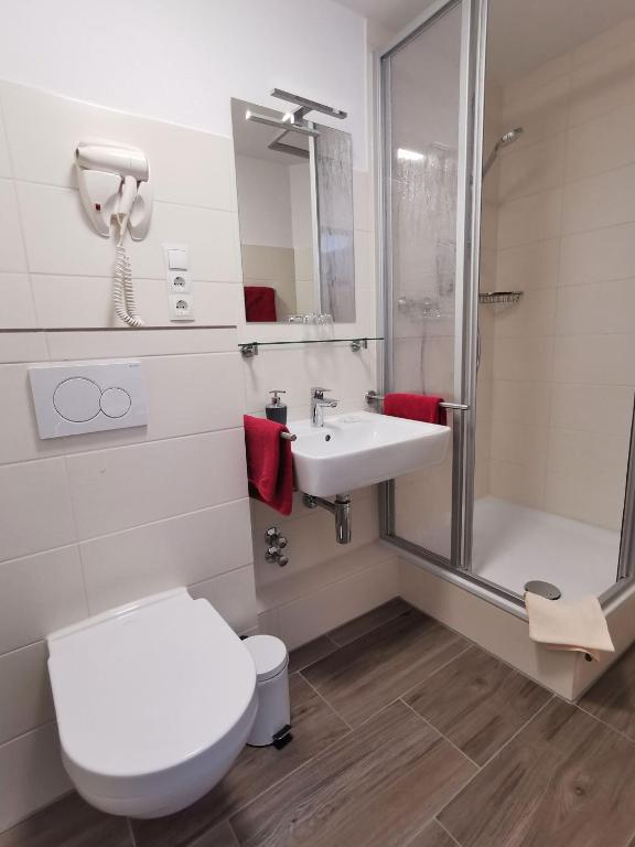 Koupelna v ubytování Hotel Garni Eckschänke