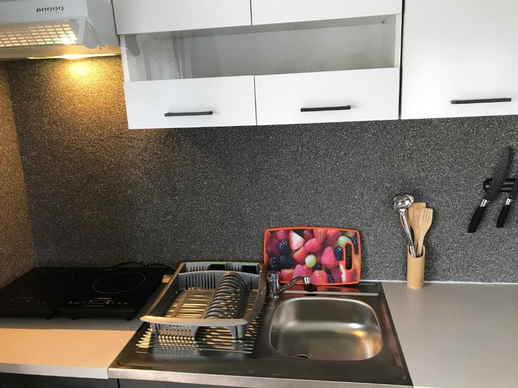 Köök või kööginurk majutusasutuses Apartament i pokoje u Piotra