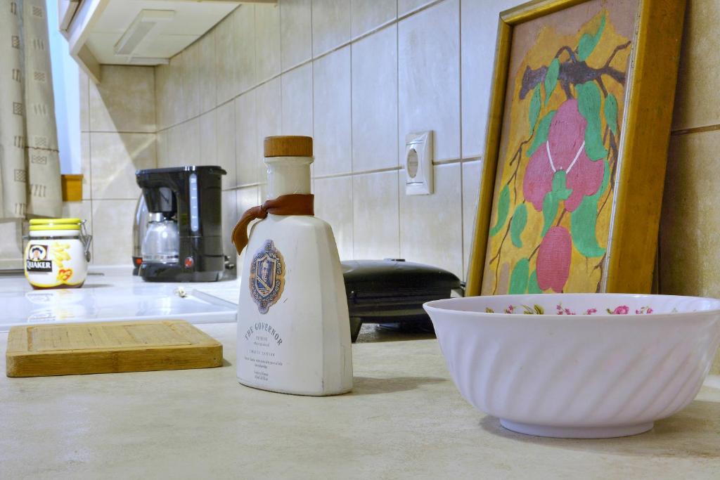 A kitchen or kitchenette at Studio in Corfu town