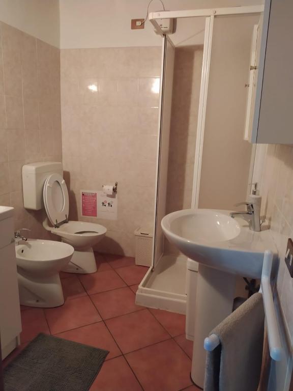 Koupelna v ubytování La corte del pane