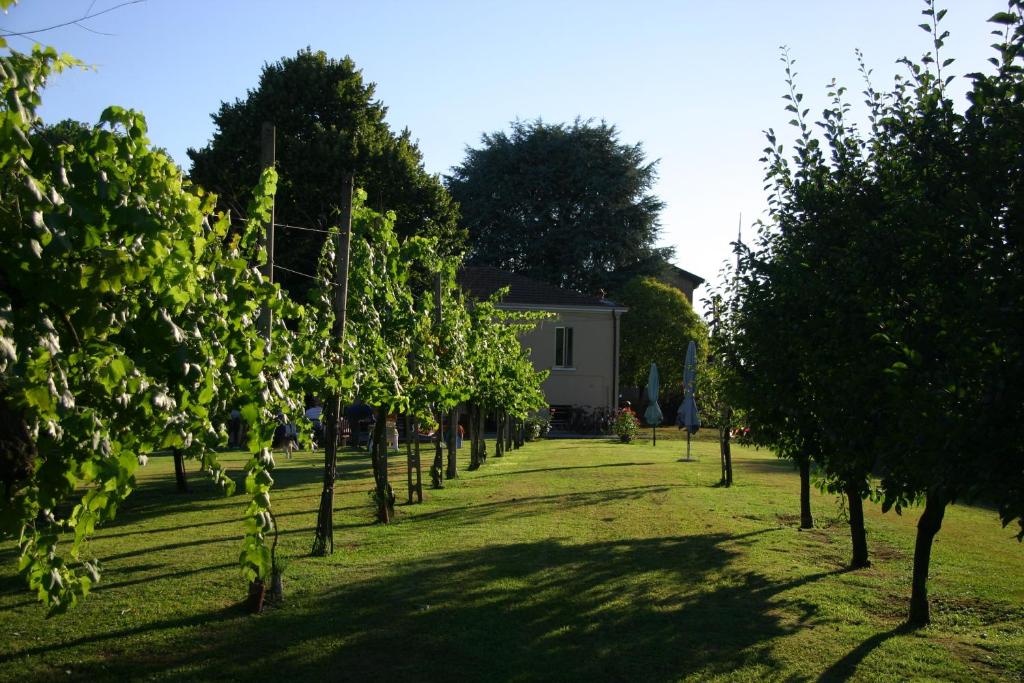 rząd drzew przed domem w obiekcie Villa Lilli 3 w mieście Ferrara