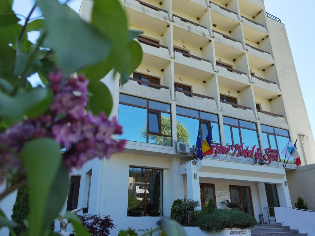 una vista exterior del hotel en Hotel Spa Cazino Monteoru en Sărata-Monteoru