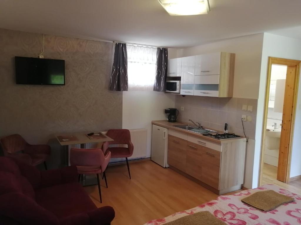 Kuchyňa alebo kuchynka v ubytovaní Tünde Apartman