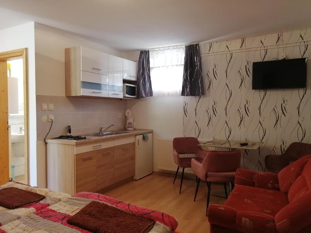 Kuchyňa alebo kuchynka v ubytovaní Tünde Apartman
