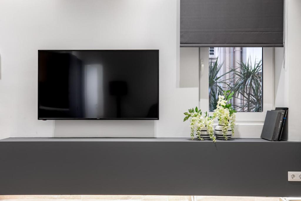 Televízia a/alebo spoločenská miestnosť v ubytovaní Central Boutique Apartment A1