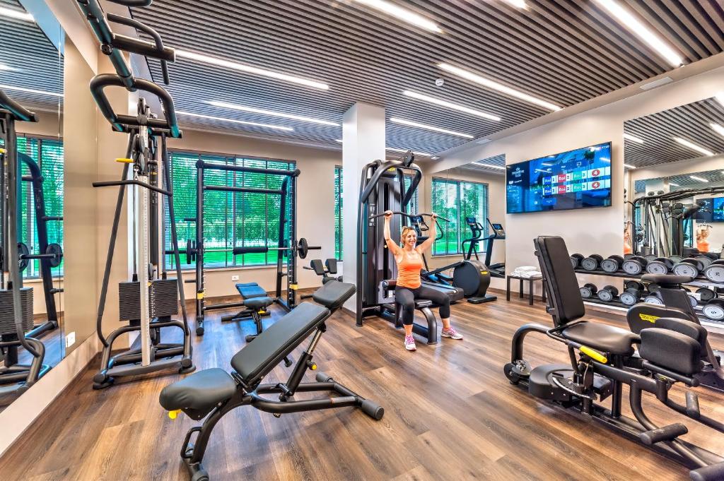 Fitness centrum a/nebo fitness zařízení v ubytování Hotel Premiere Abano
