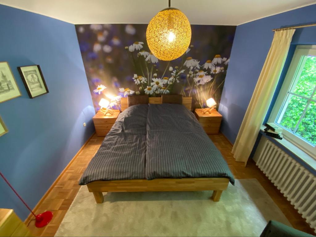 Postel nebo postele na pokoji v ubytování Scherfsmühle am Mühlbach