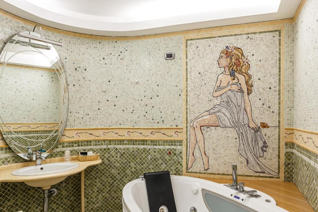 Koupelna v ubytování Hotel Villa Sofia