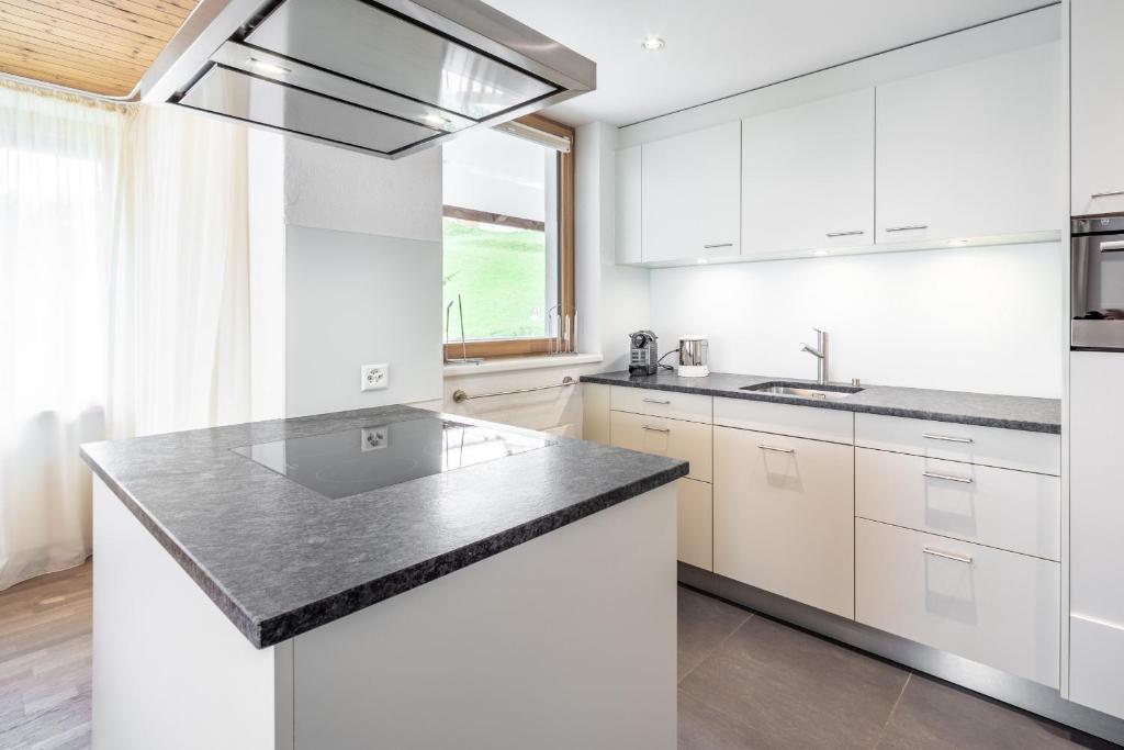 Kuchyň nebo kuchyňský kout v ubytování LAAX Homes - Panorama Salums