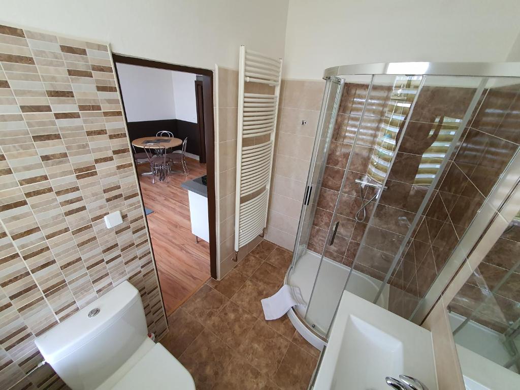 Koupelna v ubytování Apartmá na Hané