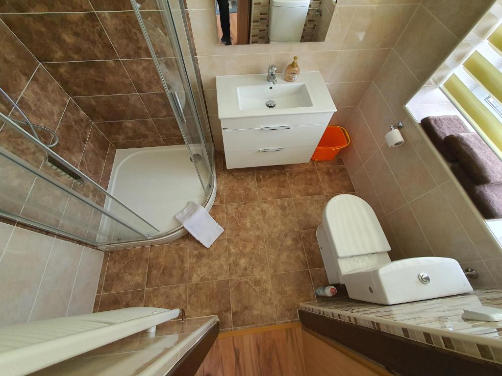 Koupelna v ubytování Apartmá na Hané